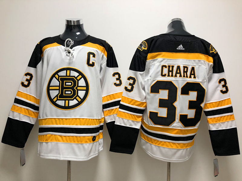 Men's Boston Bruins Zdeno Chara #33 White Jersey